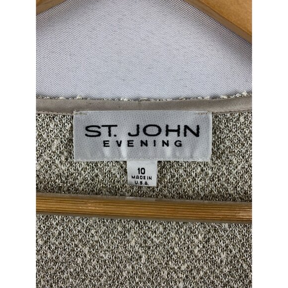 Women's St. John Evening Gray Set with Beaded Accent Size 8 - Picture 8 of 14